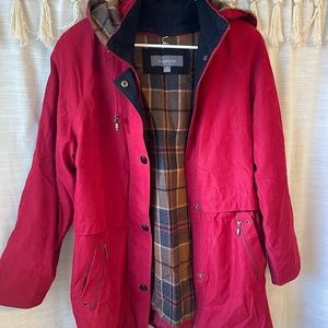 Vintage Liz Claiborne Anorak Jacket with Hood -Red